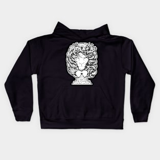 Heart of A Lion - White Outlined Version Kids Hoodie